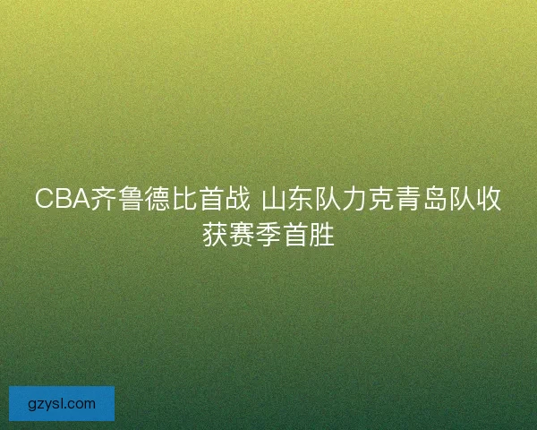 CBA齐鲁德比首战 山东队力克青岛队收获赛季首胜