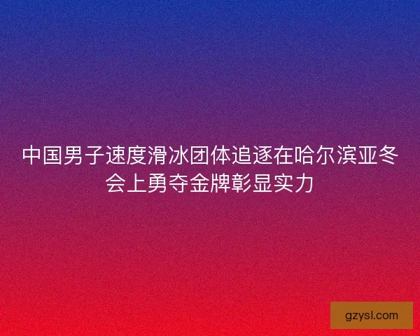 中国男子速度滑冰团体追逐在哈尔滨亚冬会上勇夺金牌彰显实力