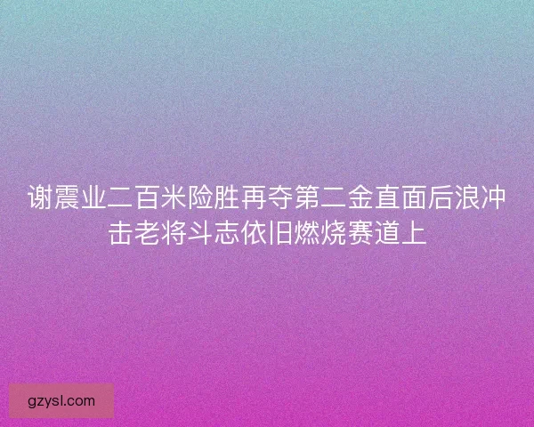 谢震业二百米险胜再夺第二金直面后浪冲击老将斗志依旧燃烧赛道上